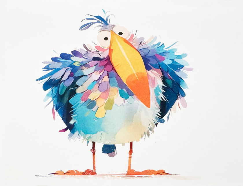 Greeting Card, Funny Birds - (Blank)