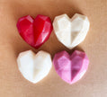 Artisan Soap Bar:  Valentine Goat's Milk - English Rose, Scented (Geometric Heart: Pink)