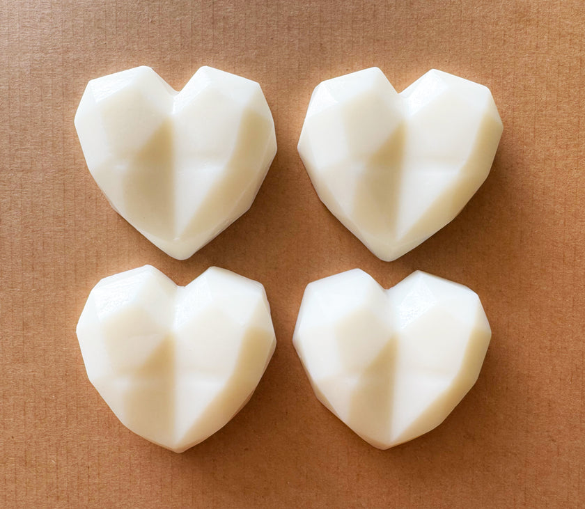 Artisan Soap Bar:  Valentine Goat's Milk, Unscented (Geometric Heart:  White)