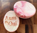 Artisan Soap Bar - Strawberry Swirl (Basique), Oval w/ Kefir